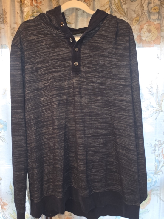 Marc Anthony Other - Men's Hooded Henley Shirt - Charcoal Blue
